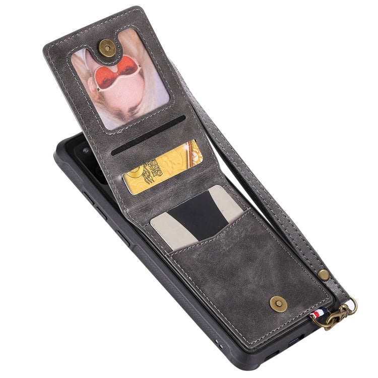 For Galaxy S20 Ultra Vertical Flip Shockproof Leather Protective Case with Long Rope, Support Card Slots & Bracket & Photo Holder & Wallet Function
