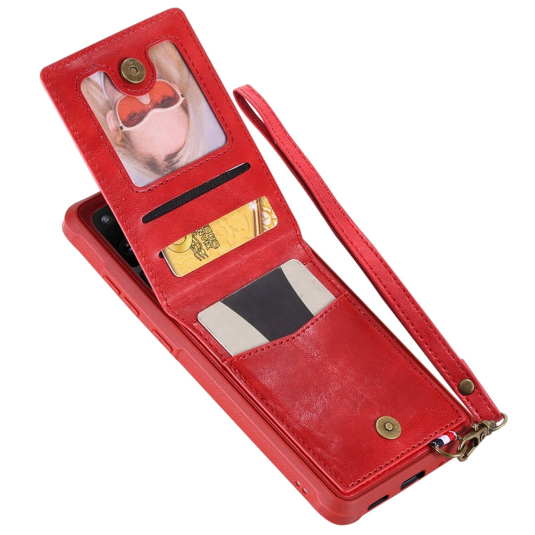 For Galaxy S20 Ultra Vertical Flip Shockproof Leather Protective Case with Long Rope, Support Card Slots & Bracket & Photo Holder & Wallet Function