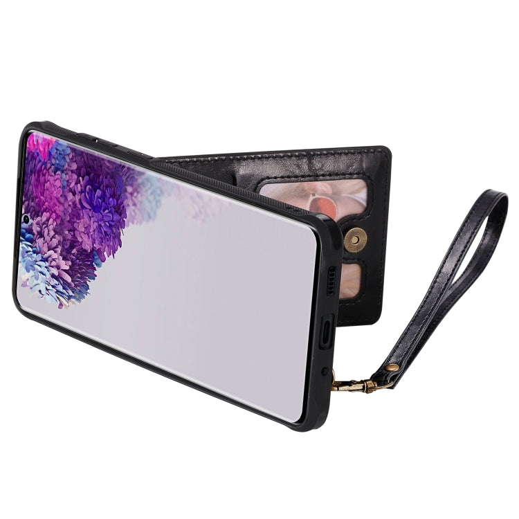 For Galaxy S20 Ultra Vertical Flip Shockproof Leather Protective Case with Long Rope, Support Card Slots & Bracket & Photo Holder & Wallet Function