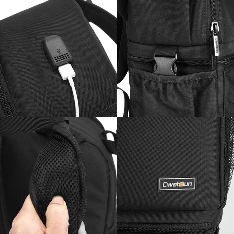 CADeN D6 VI 2 in 1 Camera Backpack Shoulders Nylon Camera Lens Bag, Size:32 x 17 x 59cm(Black)