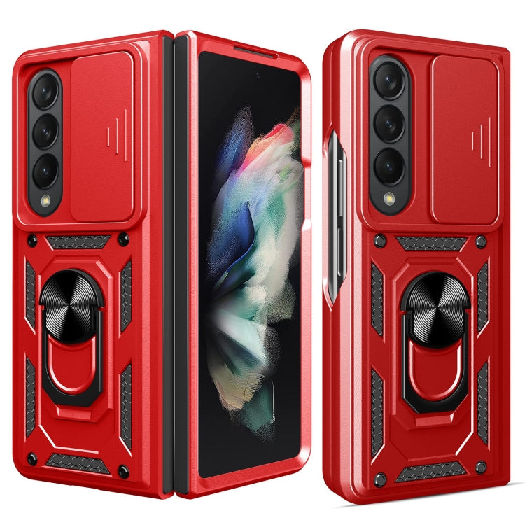 For Samsung Galaxy Z Fold4 Lanyard Slide Camshield Ring Phone Case