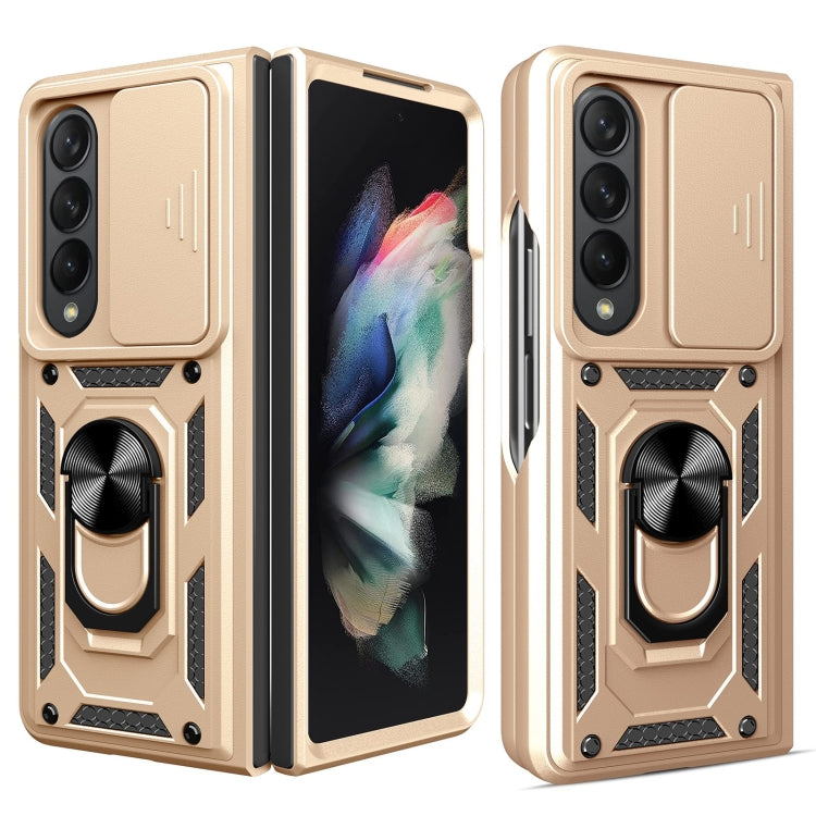 For Samsung Galaxy Z Fold4 Lanyard Slide Camshield Ring Phone Case