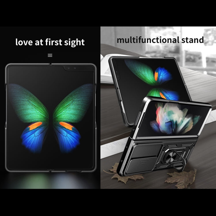 For Samsung Galaxy Z Fold4 Lanyard Slide Camshield Ring Phone Case