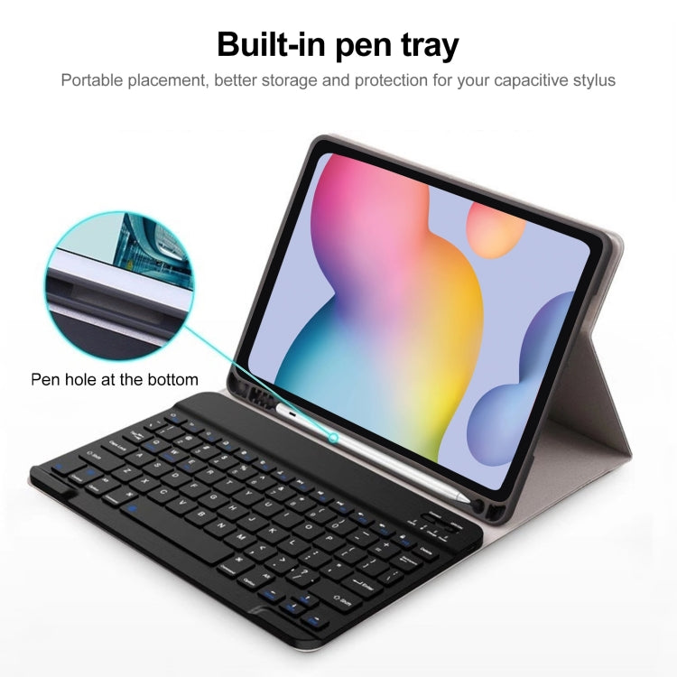 Square Cap Bluetooth Keyboard Leather Case with Pen Slot For Samsung Galaxy Tab S7