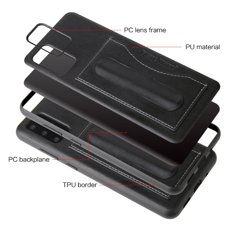 For Galaxy S20 Fierre Shann Full Coverage PU Leather Protective Case with Holder & Card Slot