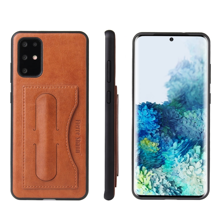 For Galaxy S20 Fierre Shann Full Coverage PU Leather Protective Case with Holder & Card Slot