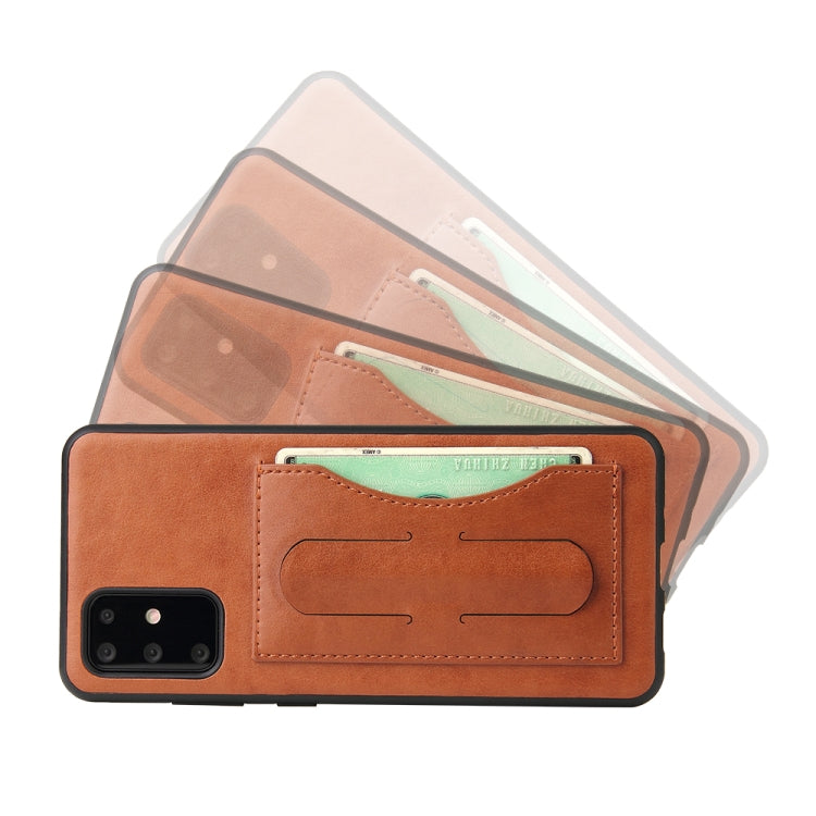 For Galaxy S20 Fierre Shann Full Coverage PU Leather Protective Case with Holder & Card Slot