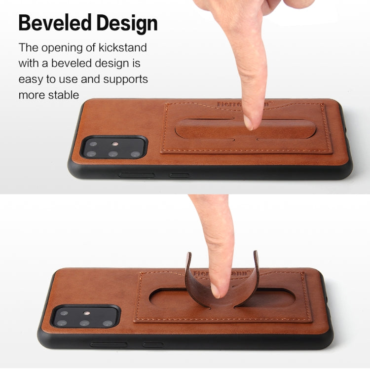 For Galaxy S20 Fierre Shann Full Coverage PU Leather Protective Case with Holder & Card Slot
