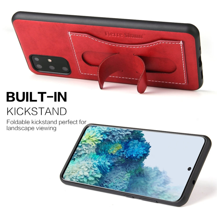 For Galaxy S20 Fierre Shann Full Coverage PU Leather Protective Case with Holder & Card Slot