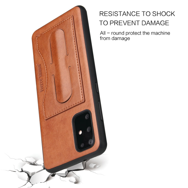 For Galaxy S20+ Fierre Shann Full Coverage PU Leather Protective Case with Holder & Card Slot