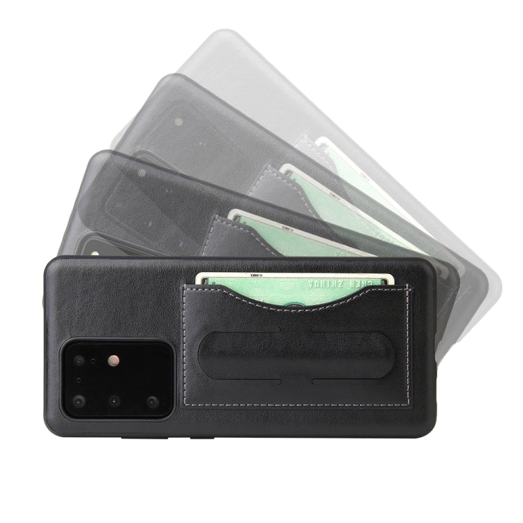 For Galaxy S20 Ultra Fierre Shann Full Coverage PU Leather Protective Case with Holder & Card Slot