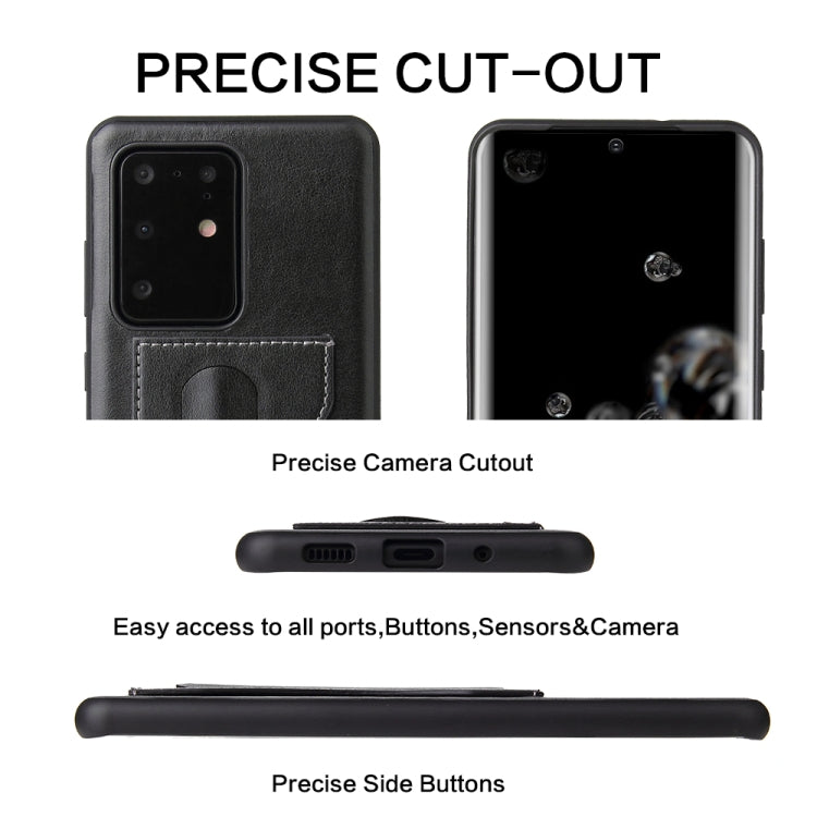 For Galaxy S20 Ultra Fierre Shann Full Coverage PU Leather Protective Case with Holder & Card Slot