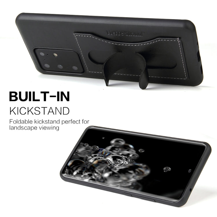 For Galaxy S20 Ultra Fierre Shann Full Coverage PU Leather Protective Case with Holder & Card Slot