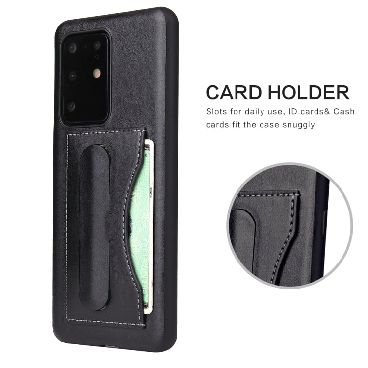 For Galaxy S20 Ultra Fierre Shann Full Coverage PU Leather Protective Case with Holder & Card Slot