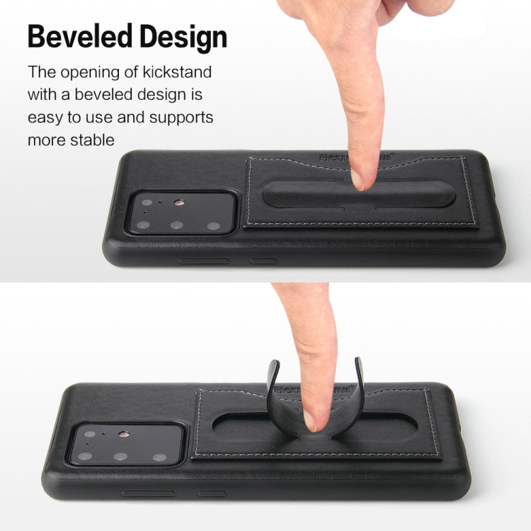 For Galaxy S20 Ultra Fierre Shann Full Coverage PU Leather Protective Case with Holder & Card Slot
