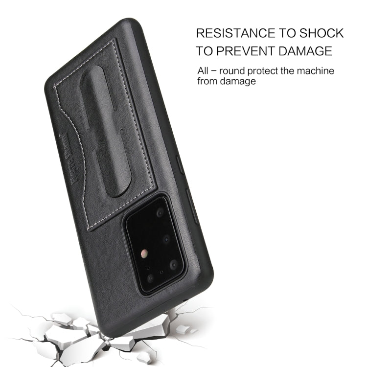 For Galaxy S20 Ultra Fierre Shann Full Coverage PU Leather Protective Case with Holder & Card Slot