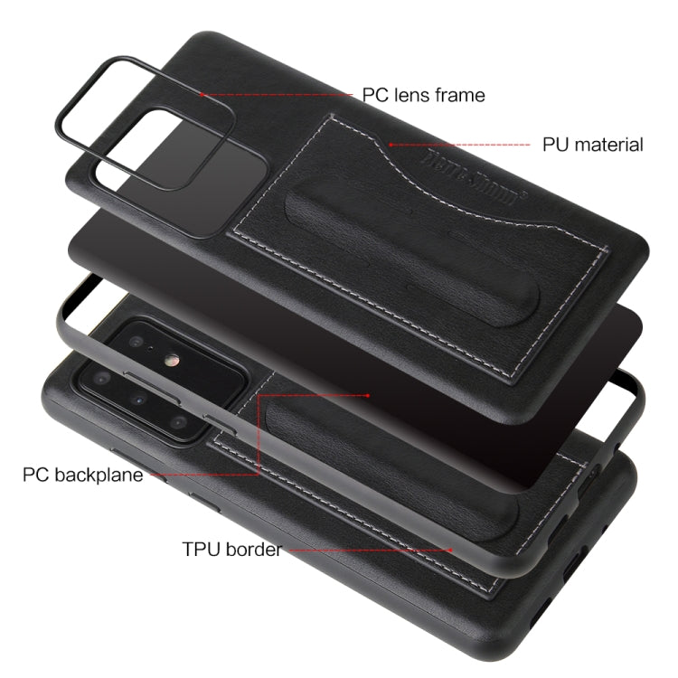 For Galaxy S20 Ultra Fierre Shann Full Coverage PU Leather Protective Case with Holder & Card Slot