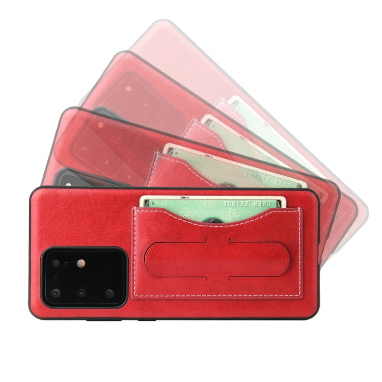 For Galaxy S20 Ultra Fierre Shann Full Coverage PU Leather Protective Case with Holder & Card Slot