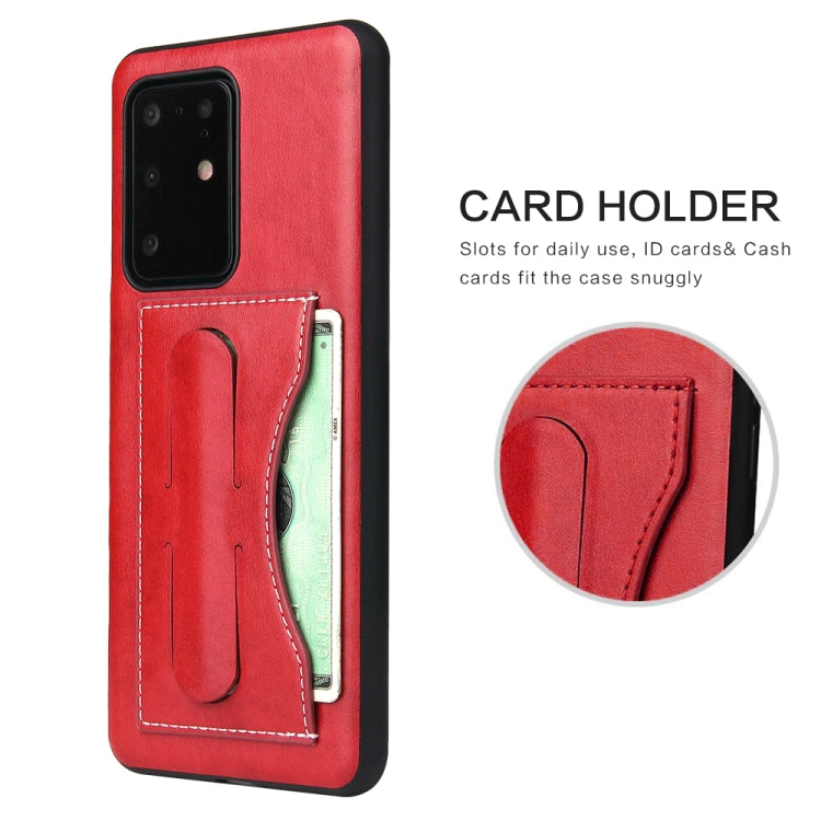 For Galaxy S20 Ultra Fierre Shann Full Coverage PU Leather Protective Case with Holder & Card Slot