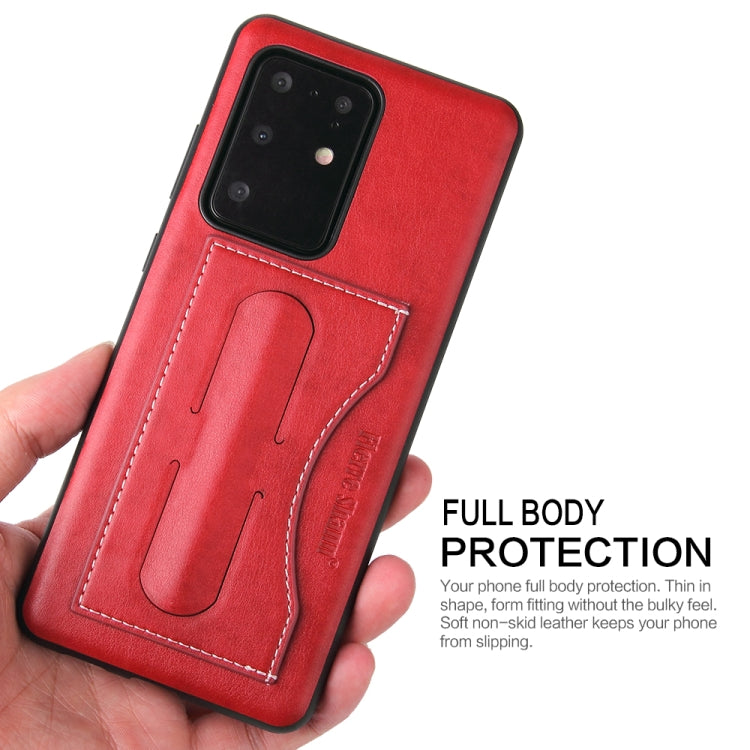 For Galaxy S20 Ultra Fierre Shann Full Coverage PU Leather Protective Case with Holder & Card Slot