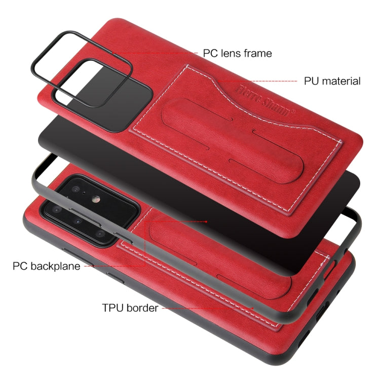 For Galaxy S20 Ultra Fierre Shann Full Coverage PU Leather Protective Case with Holder & Card Slot