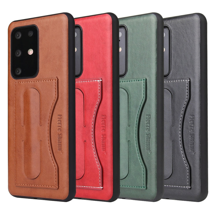 For Galaxy S20 Ultra Fierre Shann Full Coverage PU Leather Protective Case with Holder & Card Slot