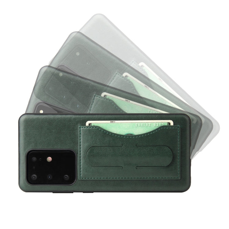 For Galaxy S20 Ultra Fierre Shann Full Coverage PU Leather Protective Case with Holder & Card Slot
