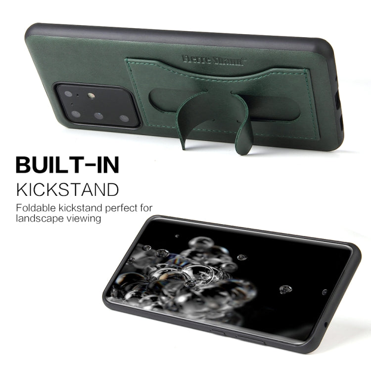 For Galaxy S20 Ultra Fierre Shann Full Coverage PU Leather Protective Case with Holder & Card Slot