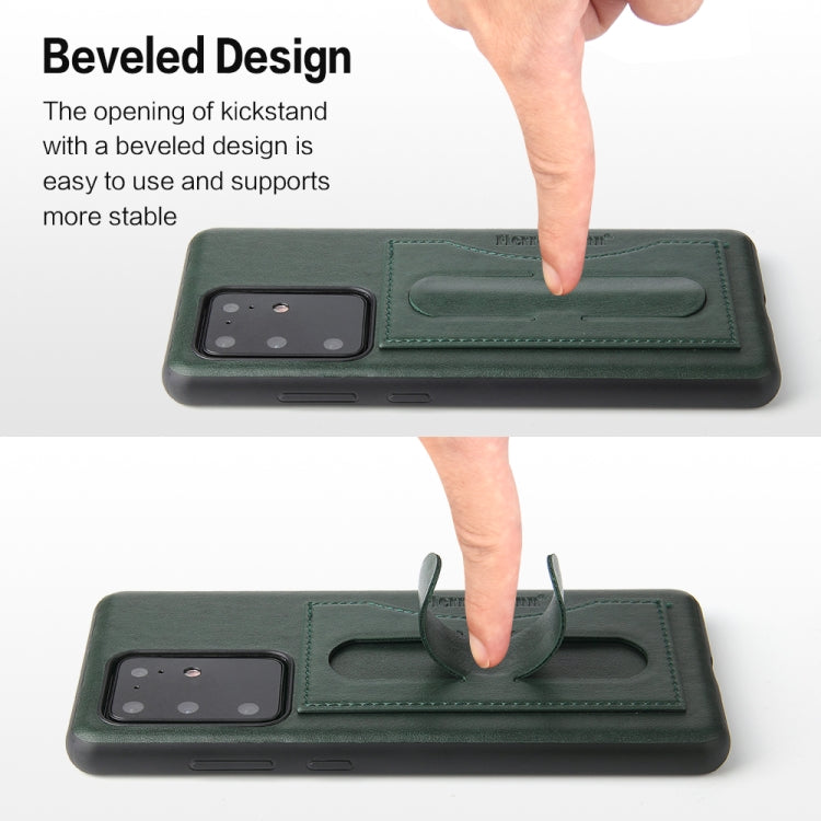 For Galaxy S20 Ultra Fierre Shann Full Coverage PU Leather Protective Case with Holder & Card Slot