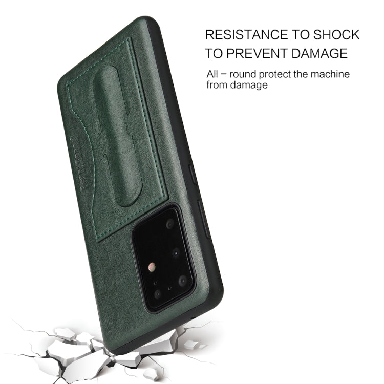 For Galaxy S20 Ultra Fierre Shann Full Coverage PU Leather Protective Case with Holder & Card Slot