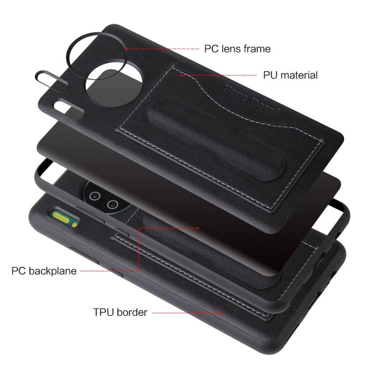 For Huawei Mate 30 Fierre Shann Full Coverage PU Leather Protective Case with Holder & Card Slot