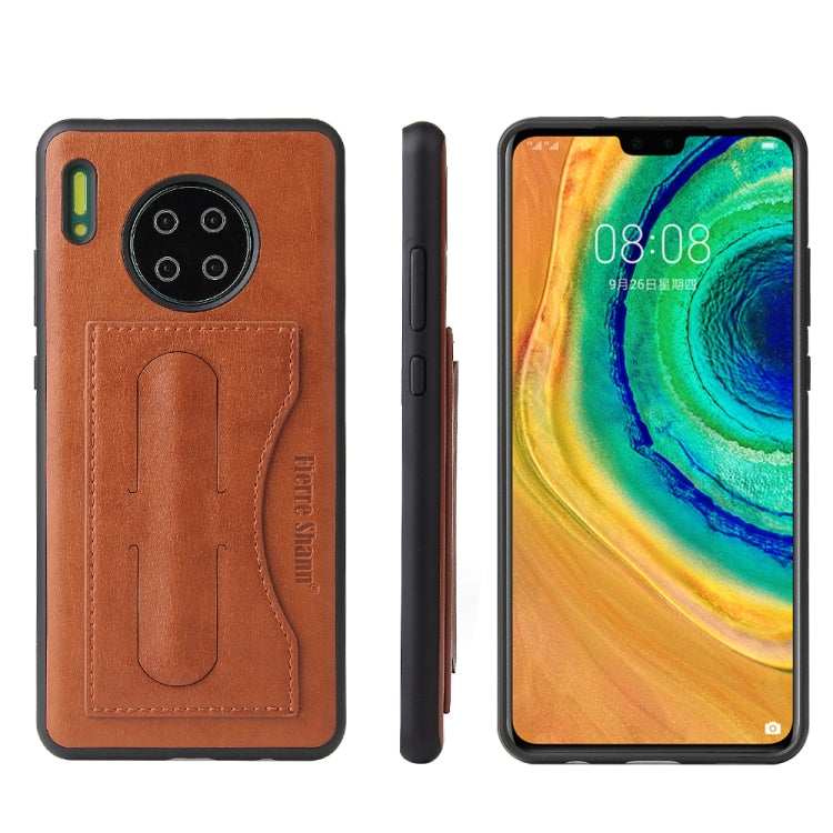 For Huawei Mate 30 Fierre Shann Full Coverage PU Leather Protective Case with Holder & Card Slot