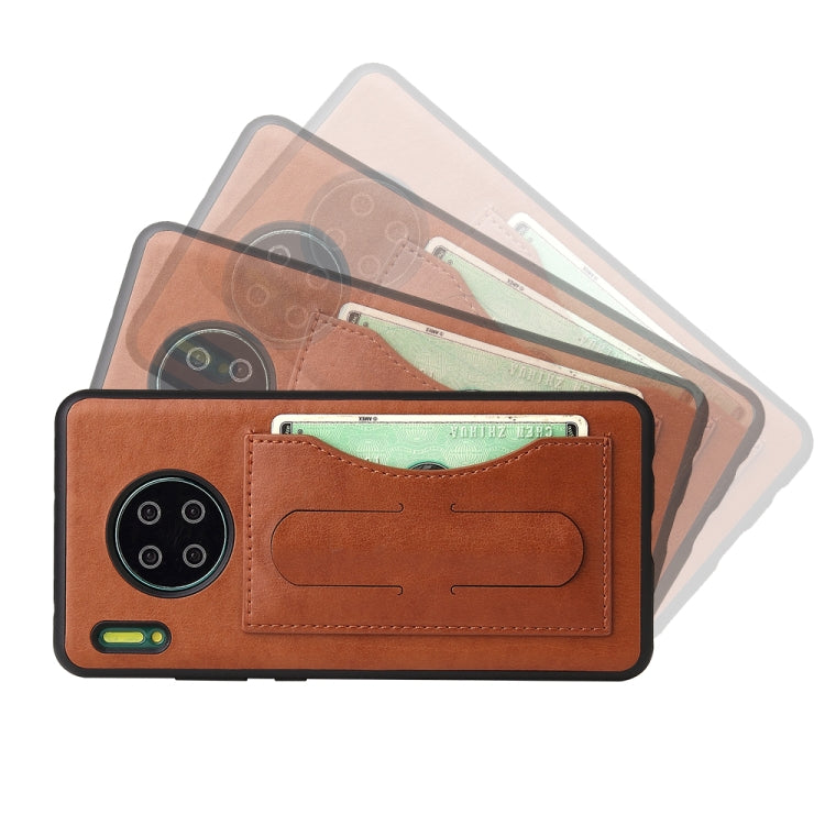 For Huawei Mate 30 Fierre Shann Full Coverage PU Leather Protective Case with Holder & Card Slot