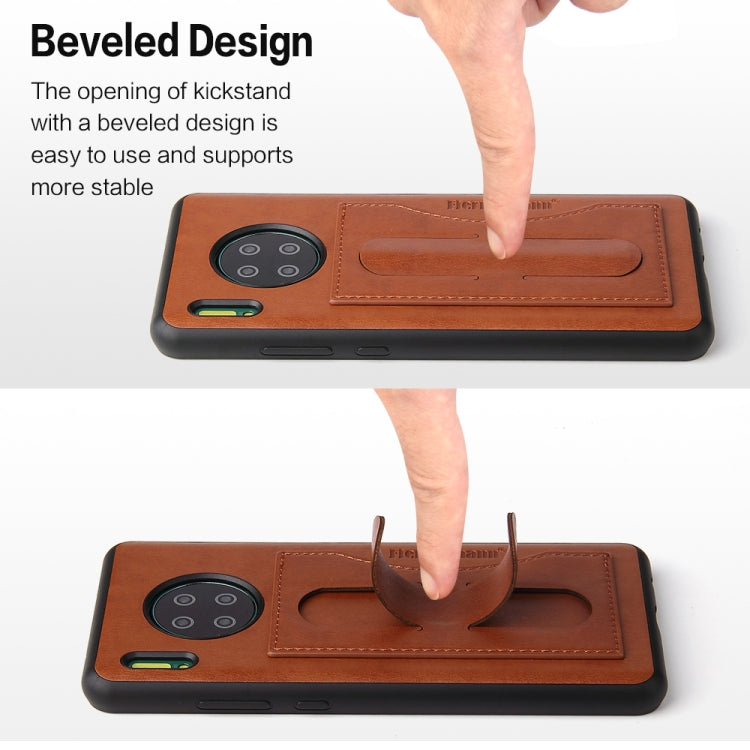 For Huawei Mate 30 Fierre Shann Full Coverage PU Leather Protective Case with Holder & Card Slot