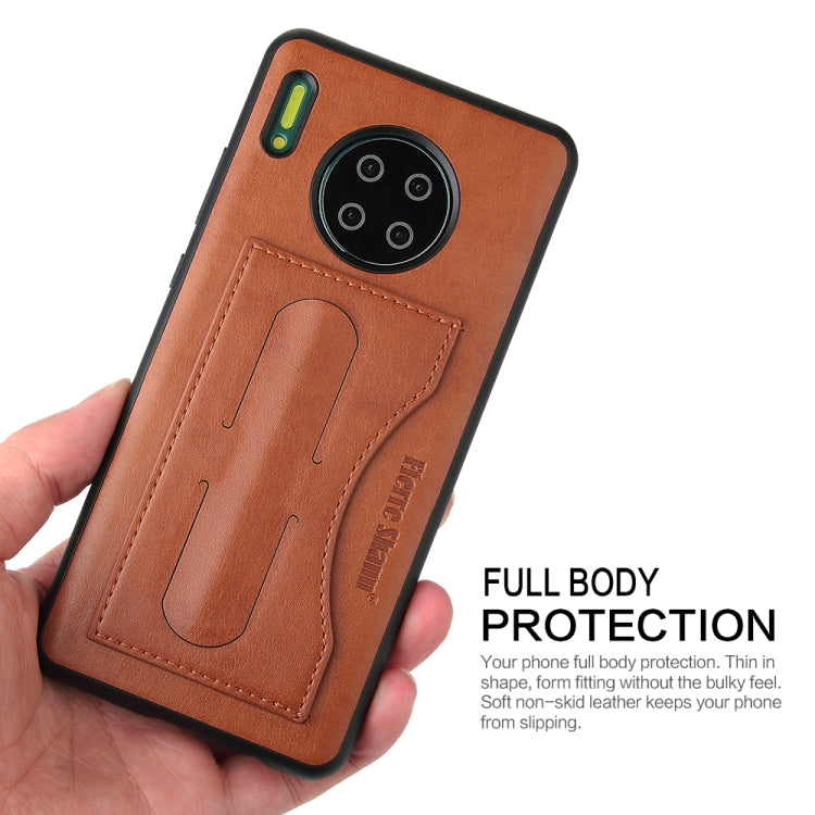 For Huawei Mate 30 Fierre Shann Full Coverage PU Leather Protective Case with Holder & Card Slot