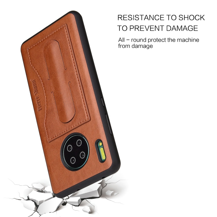 For Huawei Mate 30 Fierre Shann Full Coverage PU Leather Protective Case with Holder & Card Slot