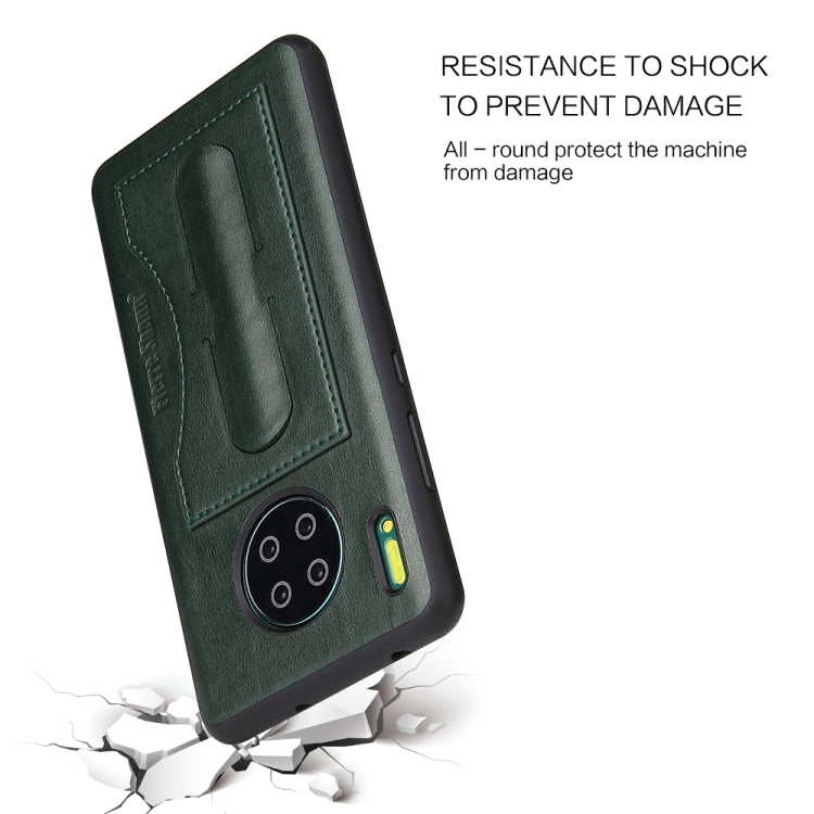 For Huawei Mate 30 Fierre Shann Full Coverage PU Leather Protective Case with Holder & Card Slot