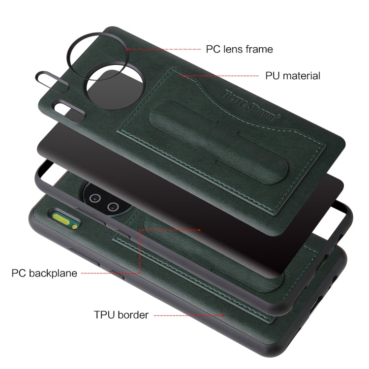 For Huawei Mate 30 Fierre Shann Full Coverage PU Leather Protective Case with Holder & Card Slot