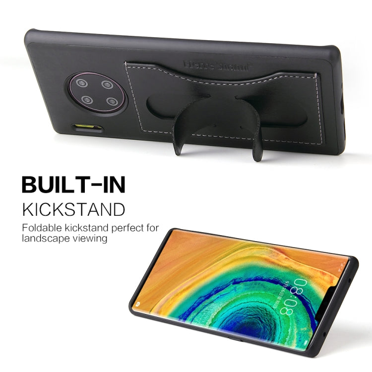 For Huawei Mate 30 Pro Fierre Shann Full Coverage PU Leather Protective Case with Holder & Card Slot