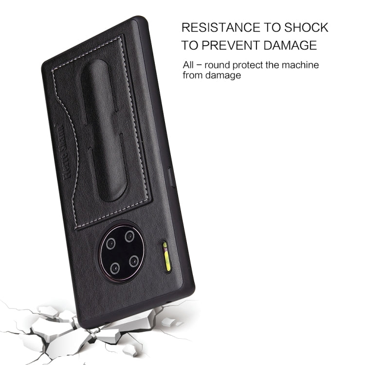 For Huawei Mate 30 Pro Fierre Shann Full Coverage PU Leather Protective Case with Holder & Card Slot