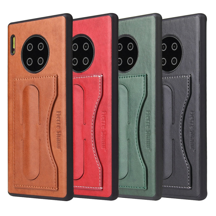 For Huawei Mate 30 Pro Fierre Shann Full Coverage PU Leather Protective Case with Holder & Card Slot