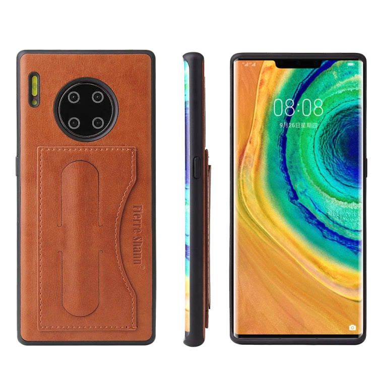 For Huawei Mate 30 Pro Fierre Shann Full Coverage PU Leather Protective Case with Holder & Card Slot