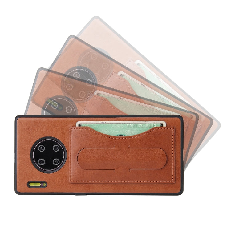 For Huawei Mate 30 Pro Fierre Shann Full Coverage PU Leather Protective Case with Holder & Card Slot