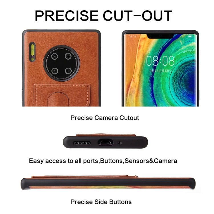 For Huawei Mate 30 Pro Fierre Shann Full Coverage PU Leather Protective Case with Holder & Card Slot