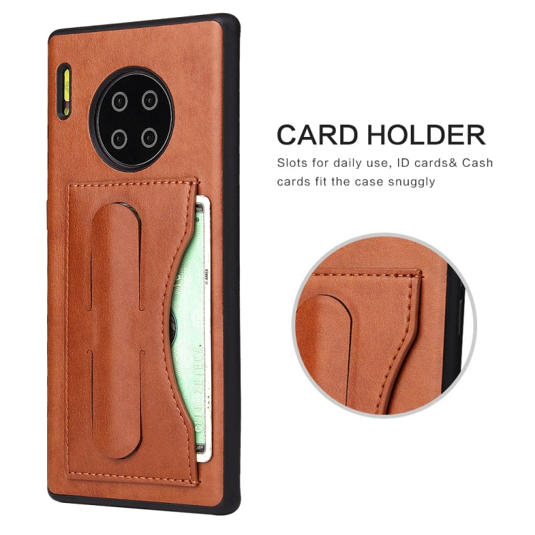 For Huawei Mate 30 Pro Fierre Shann Full Coverage PU Leather Protective Case with Holder & Card Slot