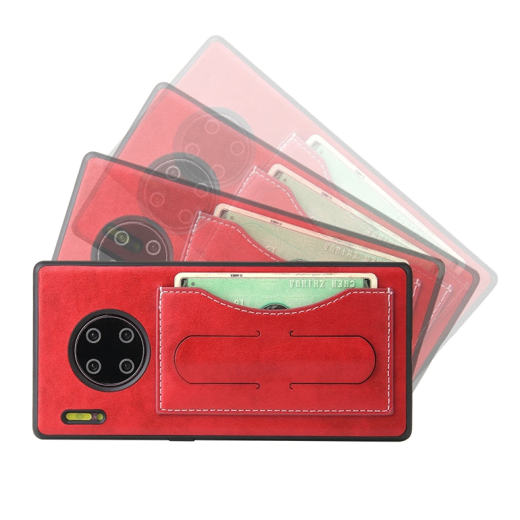 For Huawei Mate 30 Pro Fierre Shann Full Coverage PU Leather Protective Case with Holder & Card Slot