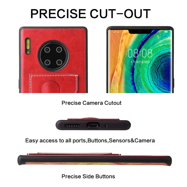 For Huawei Mate 30 Pro Fierre Shann Full Coverage PU Leather Protective Case with Holder & Card Slot