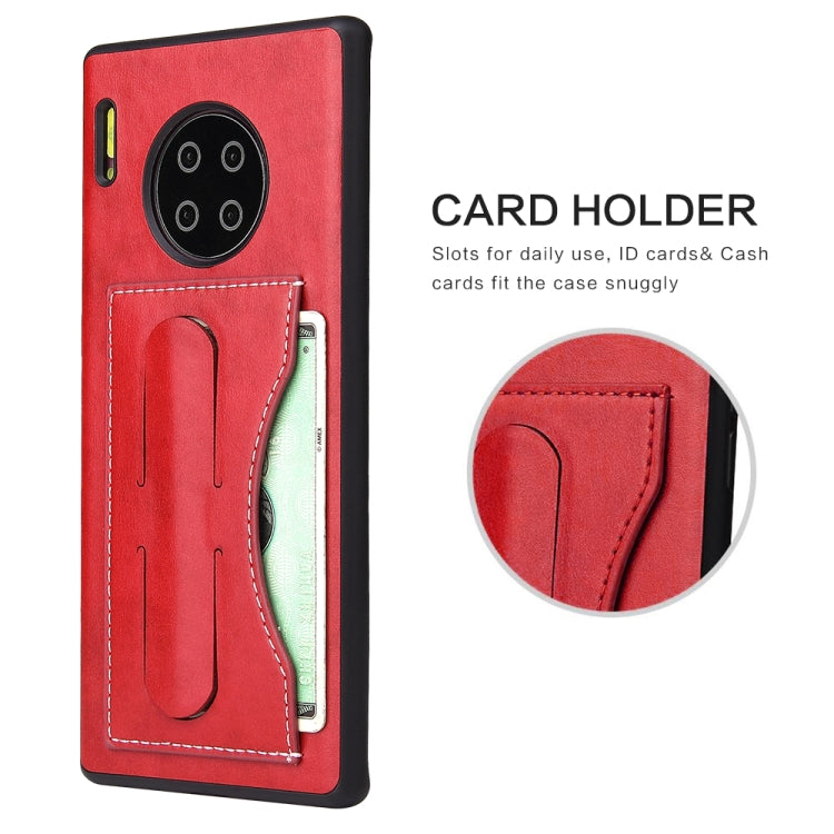 For Huawei Mate 30 Pro Fierre Shann Full Coverage PU Leather Protective Case with Holder & Card Slot