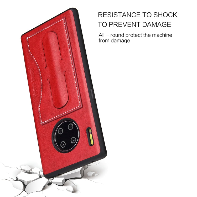 For Huawei Mate 30 Pro Fierre Shann Full Coverage PU Leather Protective Case with Holder & Card Slot