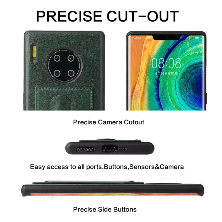 For Huawei Mate 30 Pro Fierre Shann Full Coverage PU Leather Protective Case with Holder & Card Slot